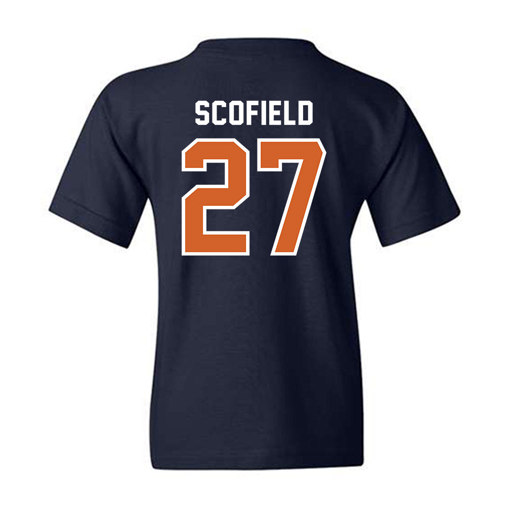Wheaton IL - NCAA Baseball : Charlie Scofield - Navy Youth T-Shirt-1