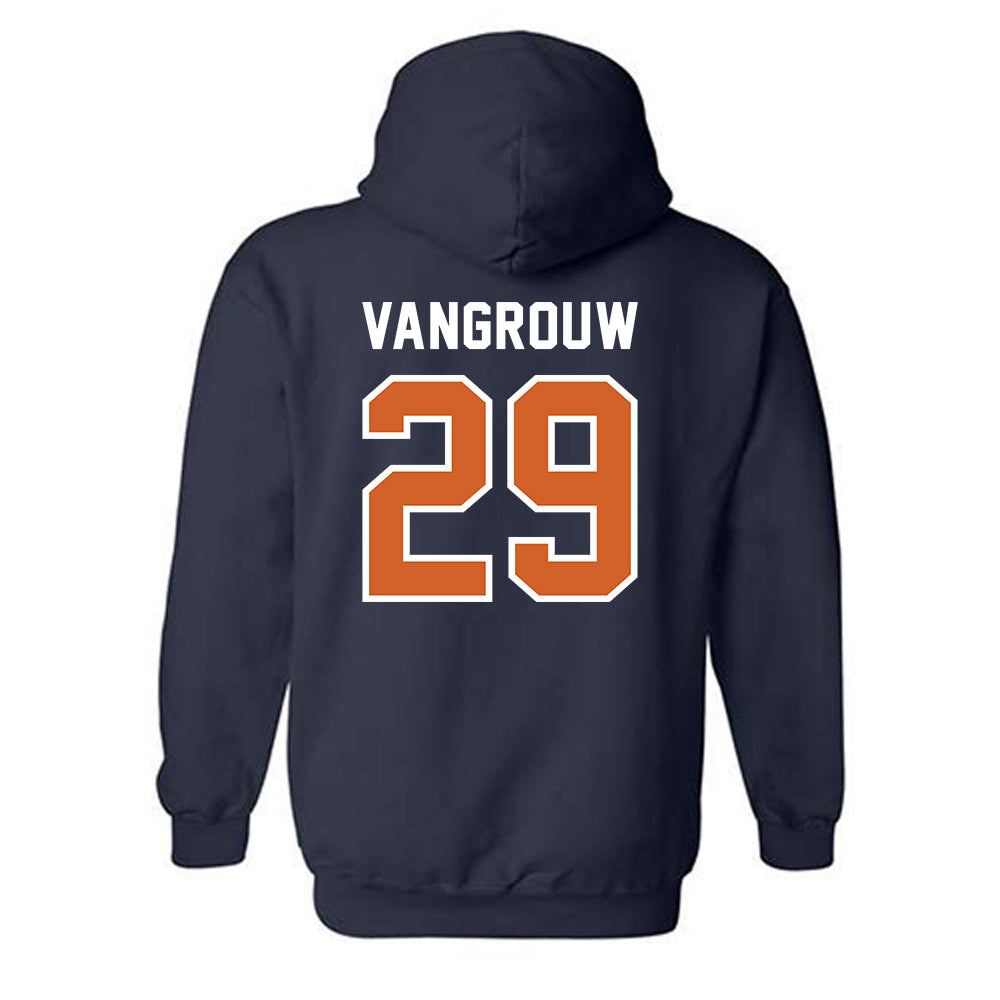 Wheaton IL - NCAA Baseball : Jamin VanGrouw - Navy Hooded Sweatshirt-1