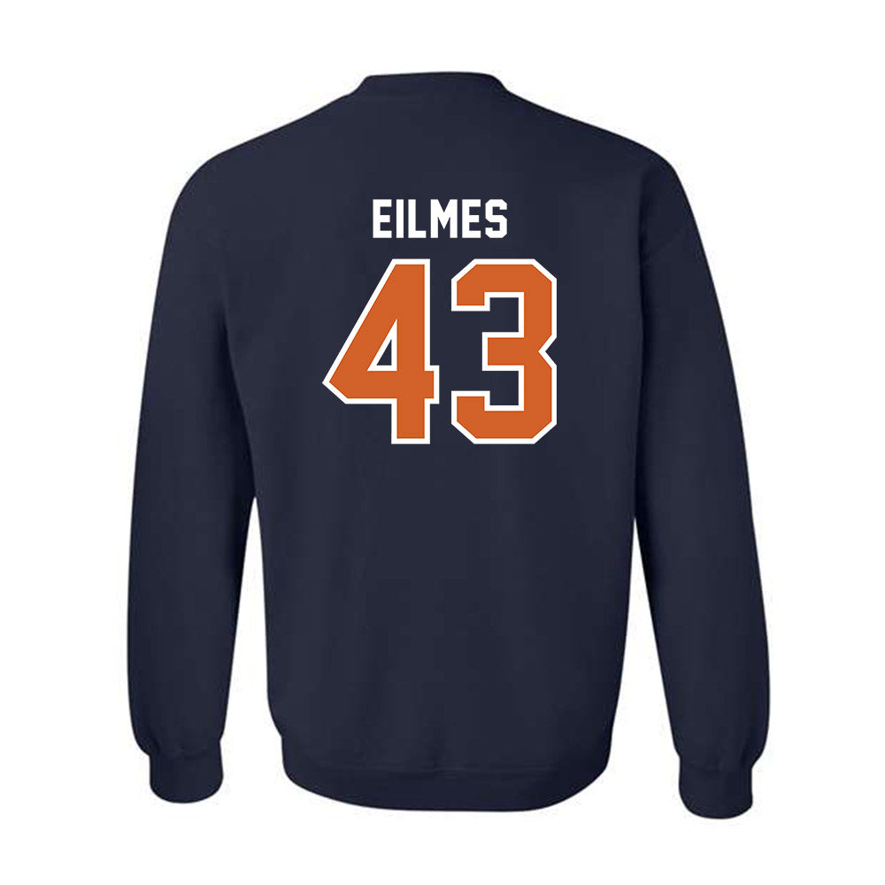 Wheaton IL - NCAA Baseball : Austin Eilmes - Navy Crewneck Sweatshirt-1