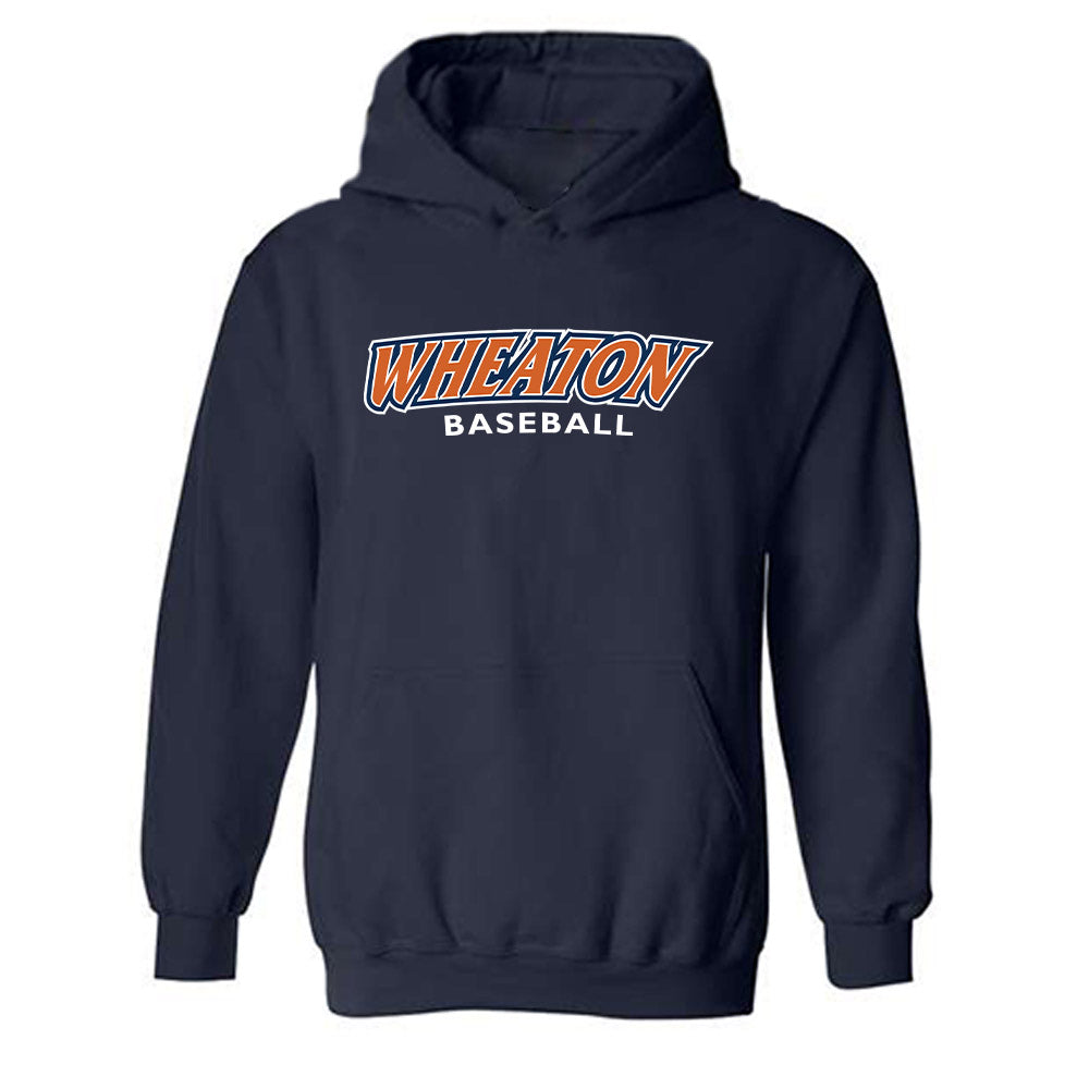 Wheaton IL - NCAA Baseball : Nathan Hedlund - Navy Hooded Sweatshirt-0