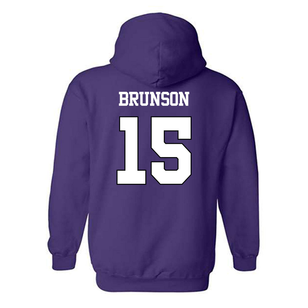TCU - NCAA Baseball : Chase Brunson - Classic Shersey Hooded Sweatshirt-1