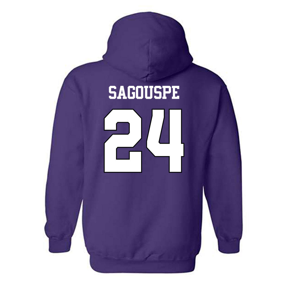 TCU - NCAA Baseball : Tanner Sagouspe - Classic Shersey Hooded Sweatshirt-1