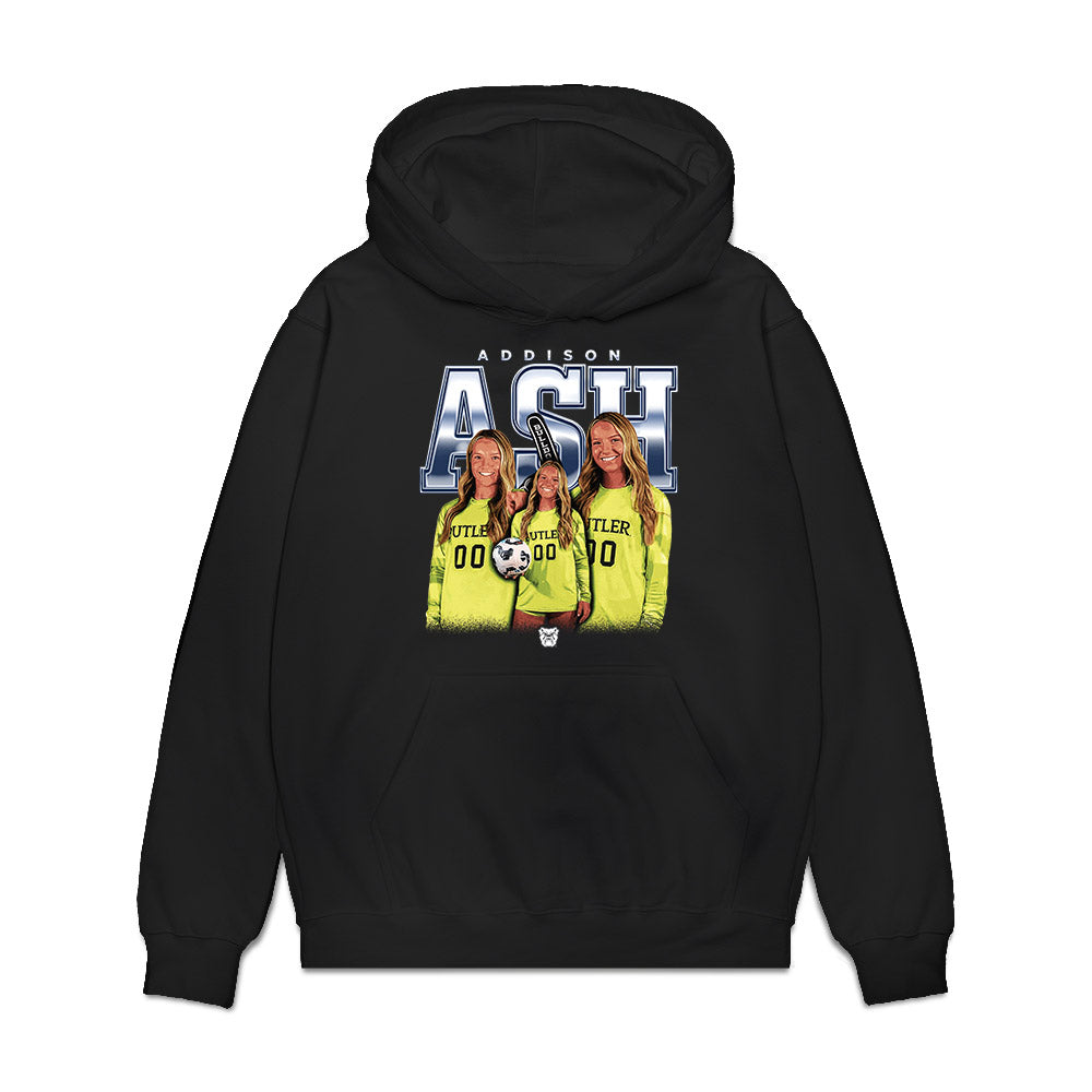 Butler - NCAA Women's Soccer : Addison Ash - Collage Premium Hooded Sweatshirt-0