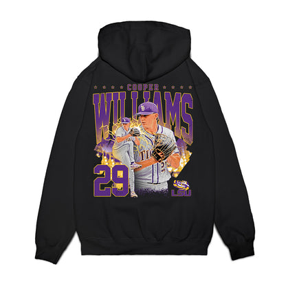 LSU - NCAA Baseball : Cooper Williams - Collage Premium Hooded Sweatshirt-1