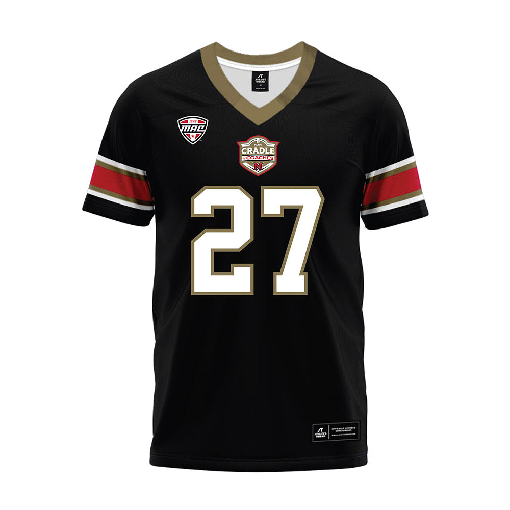 Miami of Ohio - NCAA Football : London Vickroy - Black Premium Football Jersey-0