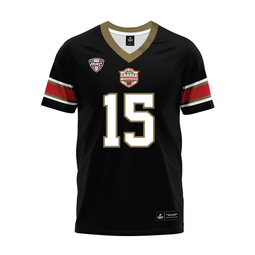Miami of Ohio - NCAA Football : Harrison Brewster - Black Premium Football Jersey-0