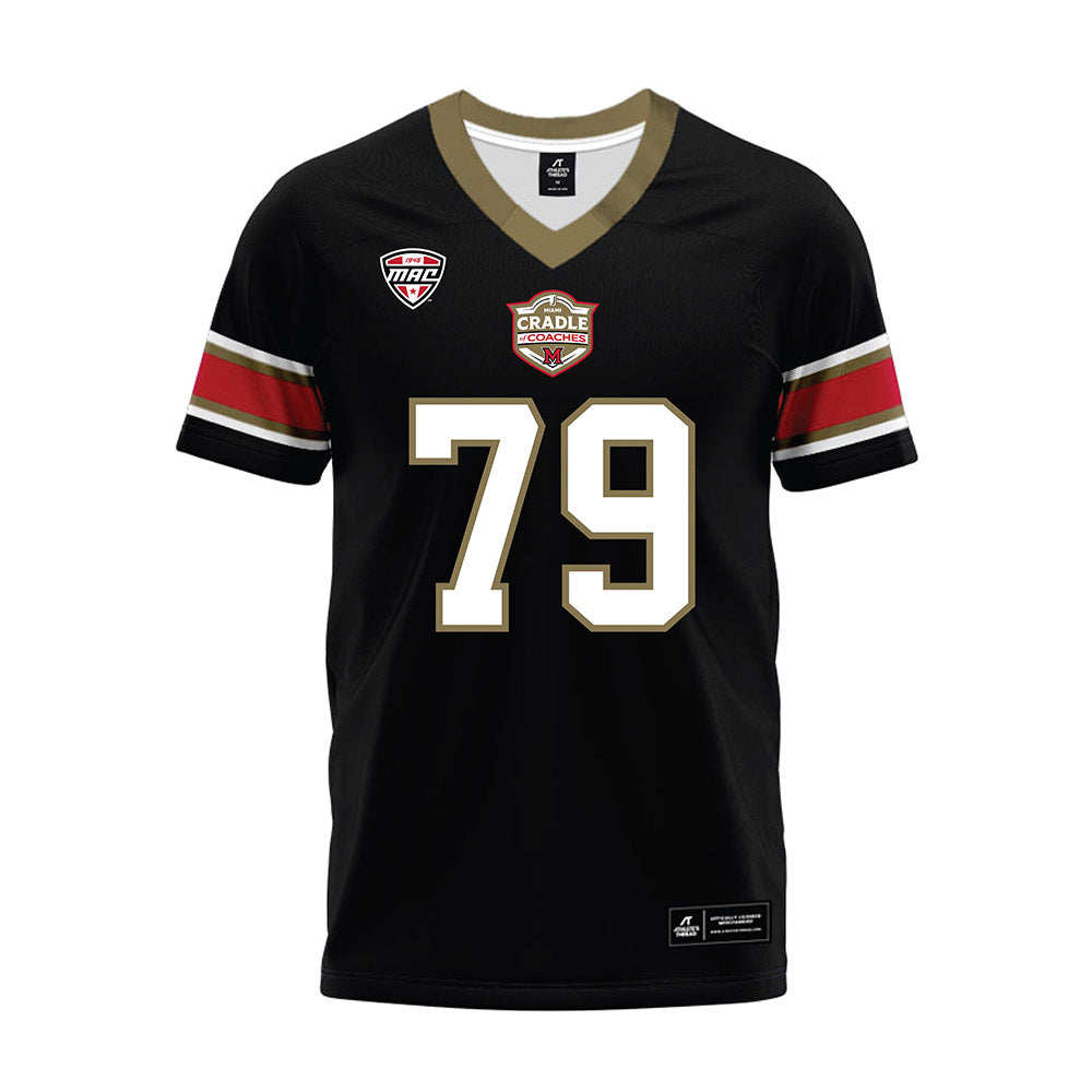 Miami of Ohio - NCAA Football : Jonathan Stangl - Black Premium Football Jersey-0