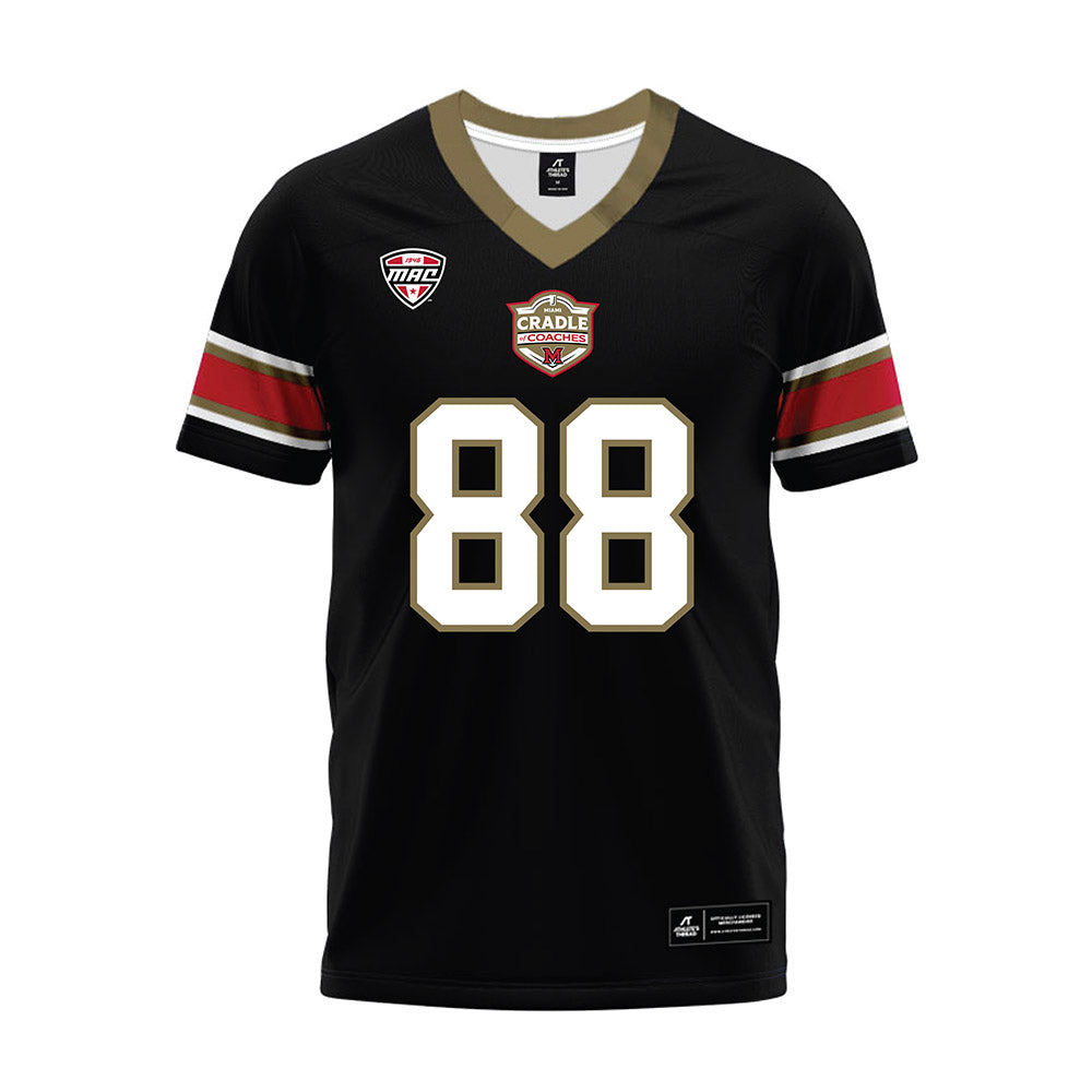 Miami of Ohio - NCAA Football : CJ Castner - Black Premium Football Jersey-0