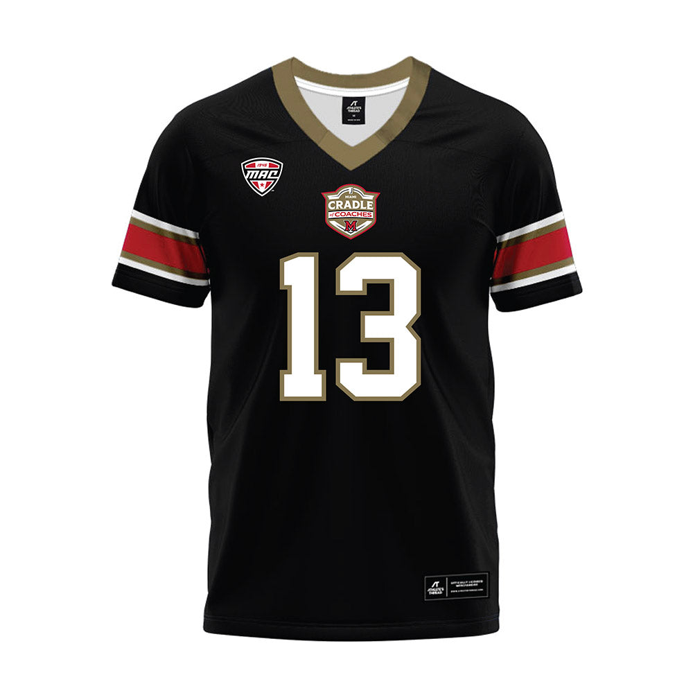 Miami of Ohio - NCAA Football : Desmon Yharbrough - Black Premium Football Jersey-0