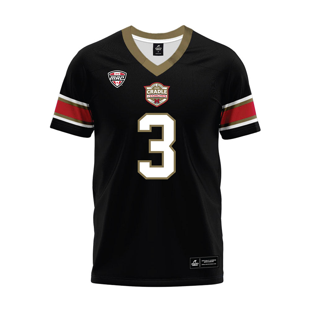 Miami of Ohio - NCAA Football : Quintin Simmons - Black Premium Football Jersey-0