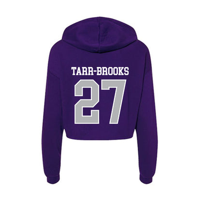 SBU - NCAA Football : Dominic Tarr-Brooks - Classic Shersey Women's Crop Fleece Hoodie-1