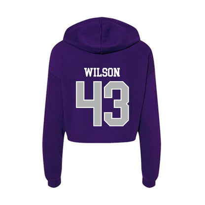 SBU - NCAA Football : Luca Wilson - Classic Shersey Women's Crop Fleece Hoodie-1