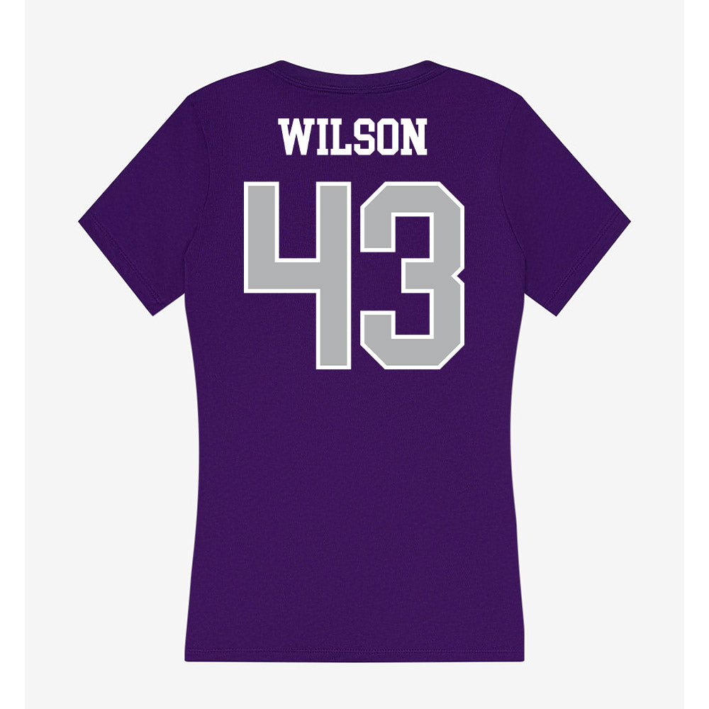 SBU - NCAA Football : Luca Wilson - Classic Shersey Women's V-Neck T-Shirt-1
