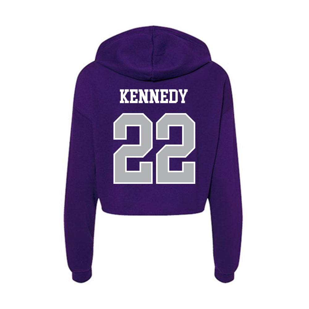 SBU - NCAA Men's Basketball : Eli Kennedy - Classic Shersey Women's Crop Fleece Hoodie-1
