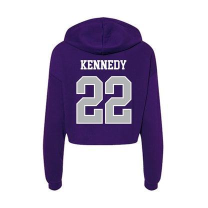 SBU - NCAA Men's Basketball : Eli Kennedy - Classic Shersey Women's Crop Fleece Hoodie-1