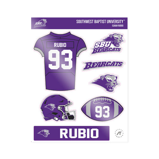 SBU - NCAA Football : Isaiah Rubio - Sticker Sheet-0