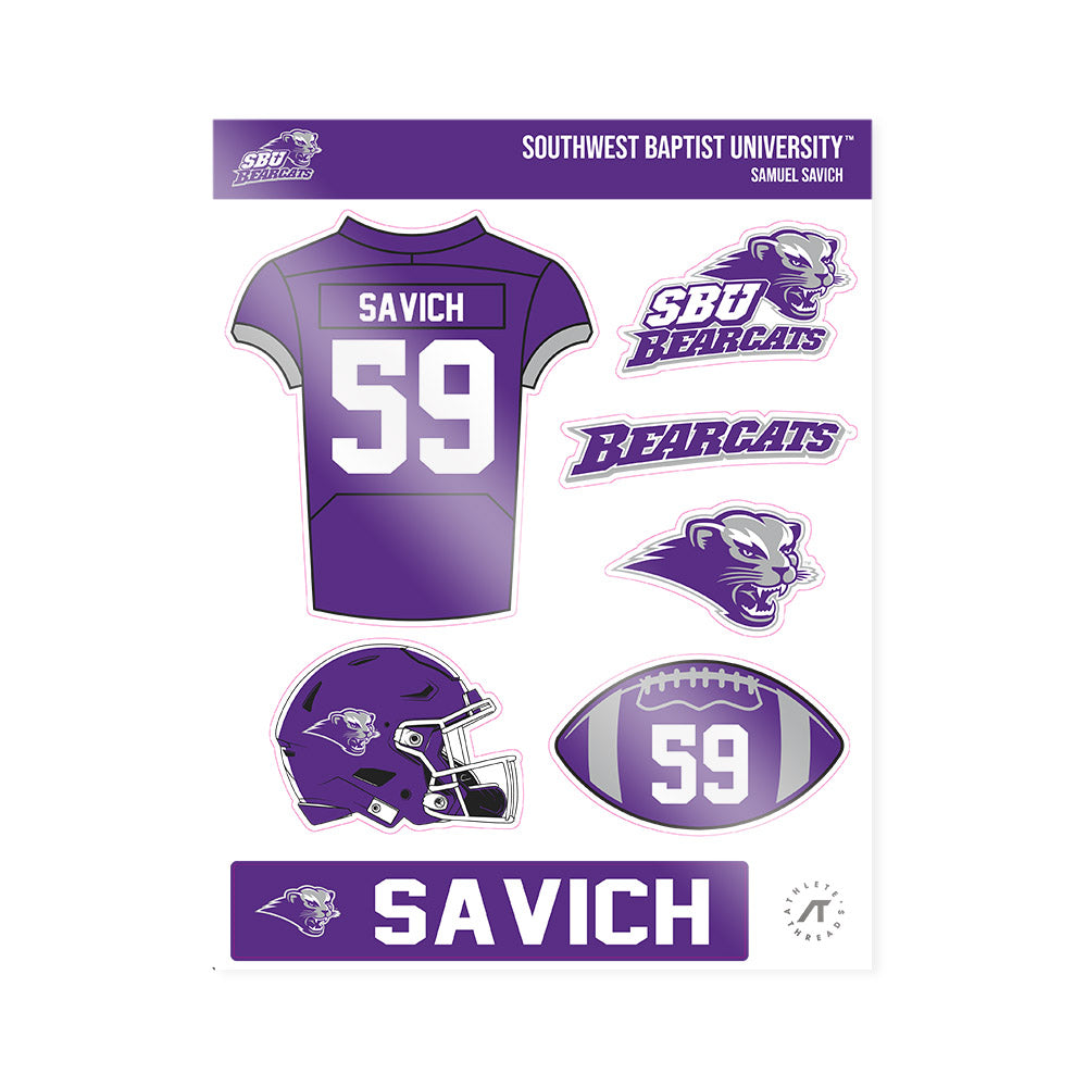SBU - NCAA Football : Samuel Savich - Sticker Sheet-0
