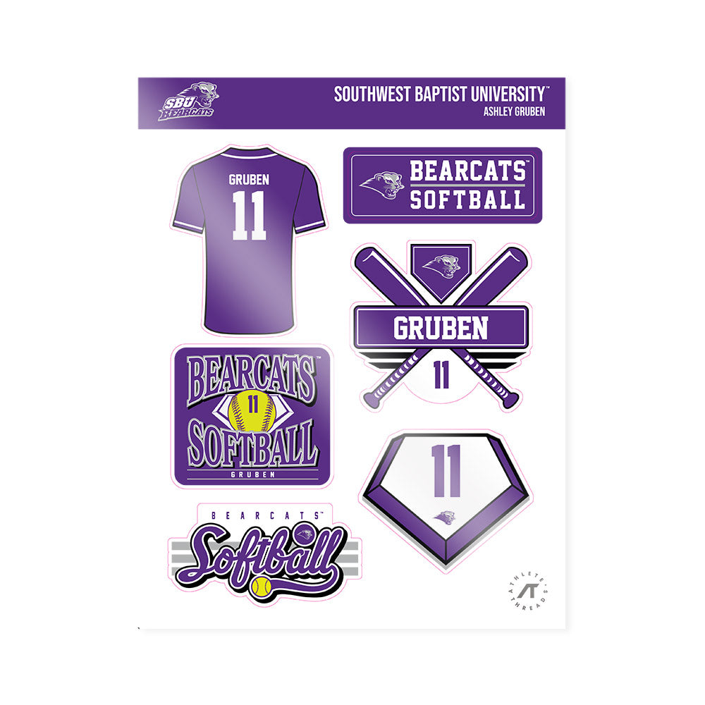 SBU - NCAA Softball : Ashley Gruben - Sticker Sheet-0