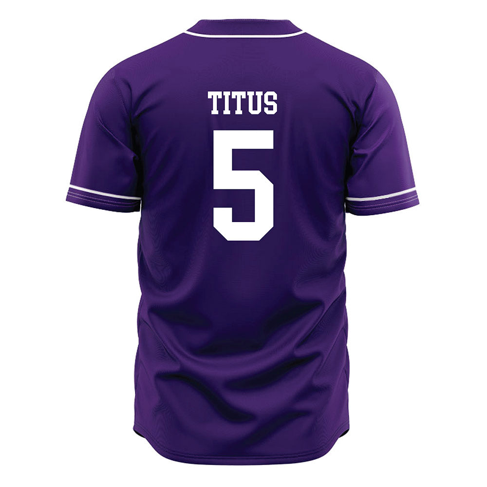 SBU - NCAA Baseball : Conner Titus - Purple Jersey-1