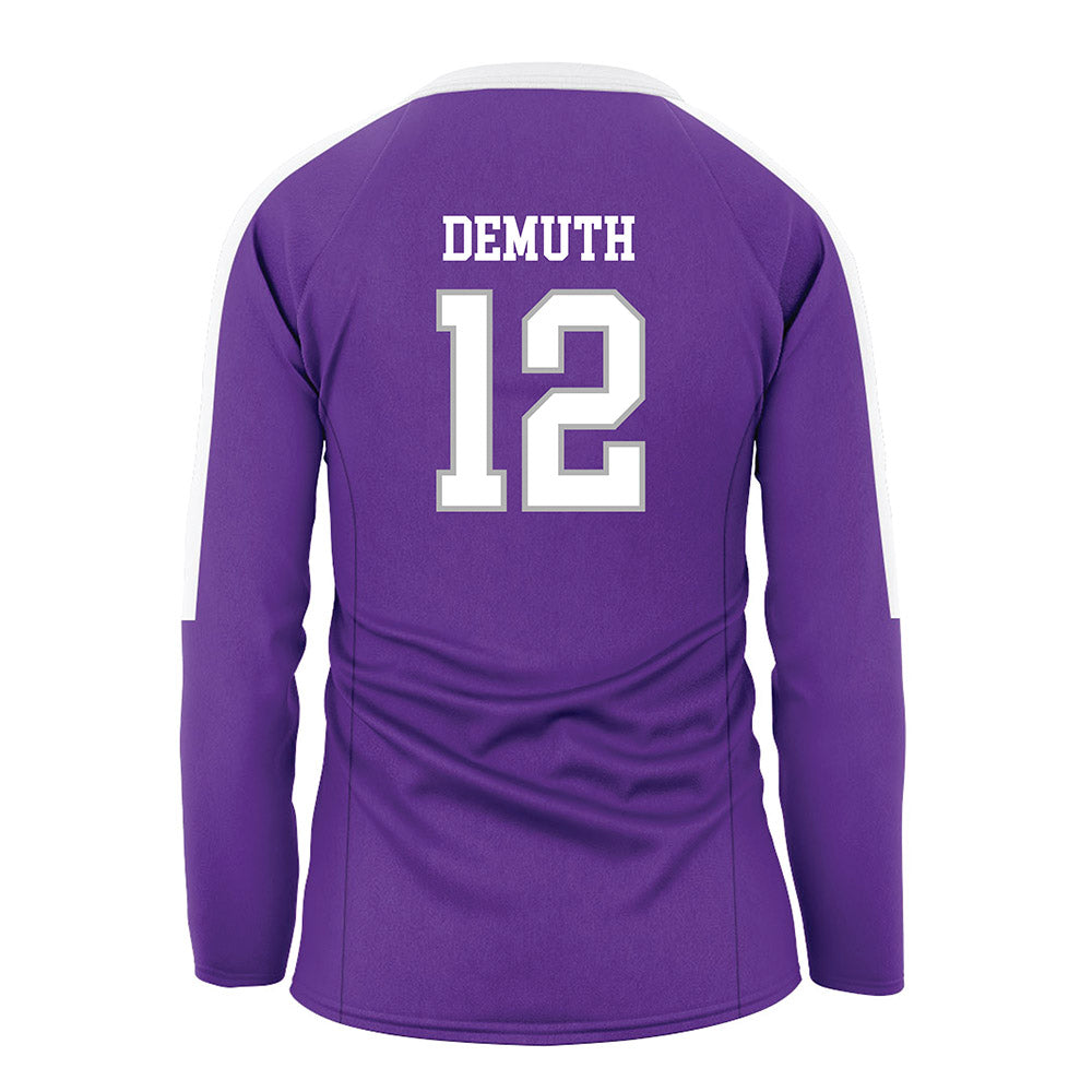 SBU - NCAA Women's Volleyball : Marissa Demuth - Purple Volleyball Jersey-1