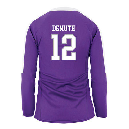 SBU - NCAA Women's Volleyball : Marissa Demuth - Purple Volleyball Jersey-1