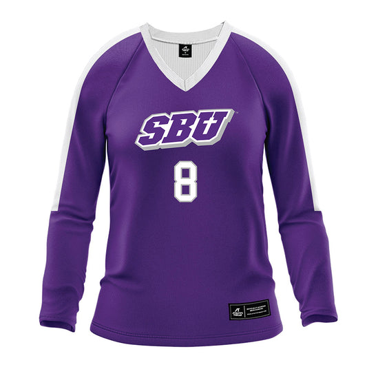 SBU - NCAA Women's Volleyball : Audrey Weber - Purple Volleyball Jersey-0