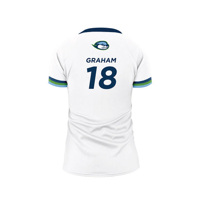 CSU Monterey Bay - NCAA Women's Volleyball : Rilee Graham - White Volleyball Jersey-1