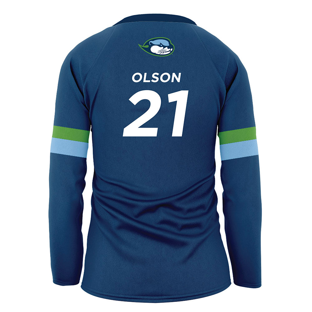 CSU Monterey Bay - NCAA Women's Volleyball : Piper Olson - Navy Volleyball Jersey-1