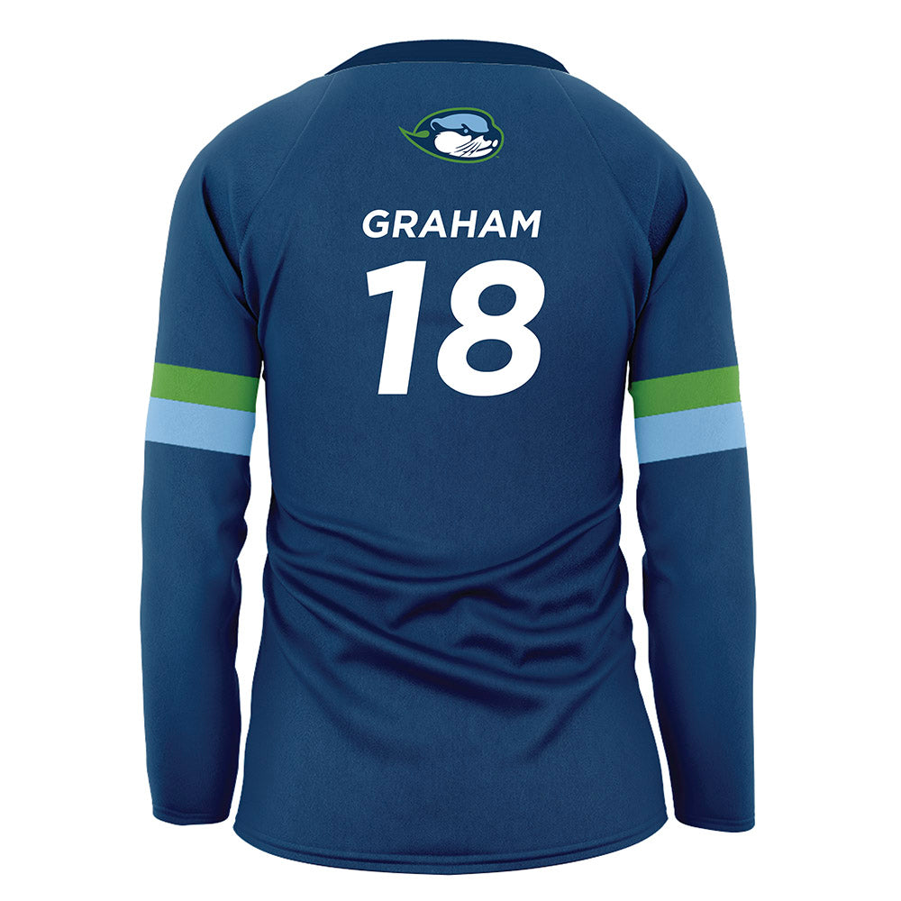 CSU Monterey Bay - NCAA Women's Volleyball : Rilee Graham - Navy Volleyball Jersey-1