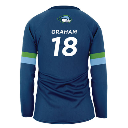 CSU Monterey Bay - NCAA Women's Volleyball : Rilee Graham - Navy Volleyball Jersey-1