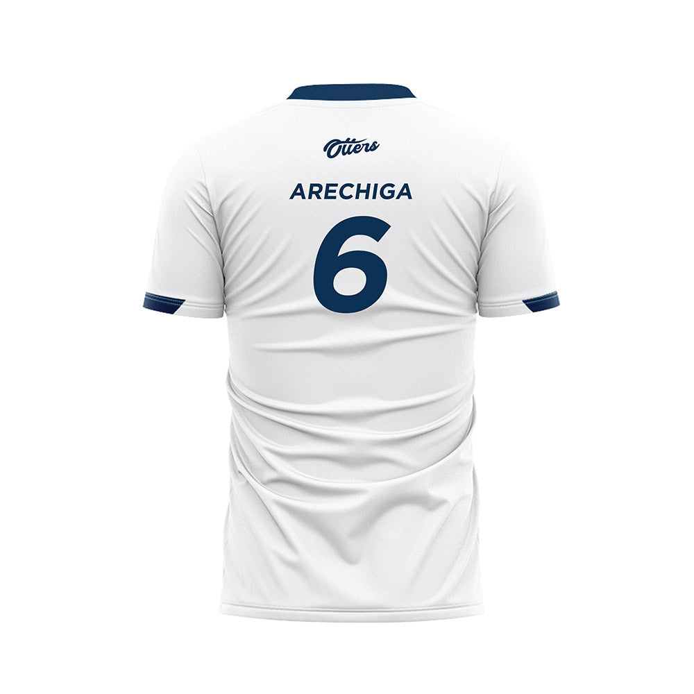 CSU Monterey Bay - NCAA Men's Soccer : Omar Arechiga - White Soccer Jersey-1