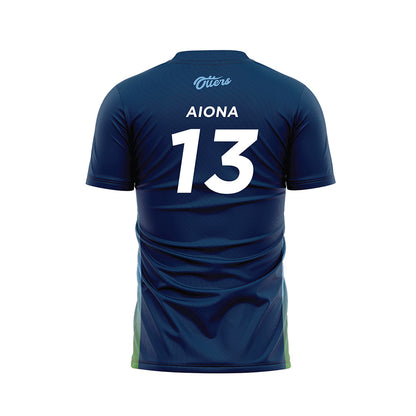 CSU Monterey Bay - NCAA Men's Soccer : Jacob Aiona - Navy Soccer Jersey-1