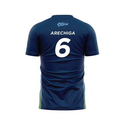 CSU Monterey Bay - NCAA Men's Soccer : Omar Arechiga - Navy Soccer Jersey-1