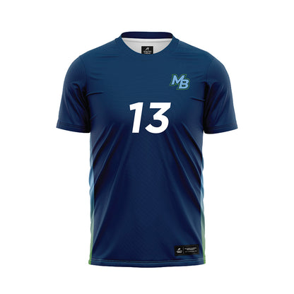 CSU Monterey Bay - NCAA Men's Soccer : Jacob Aiona - Navy Soccer Jersey-0