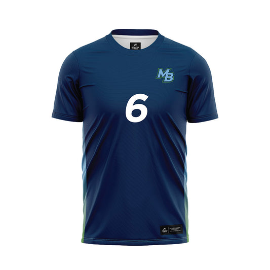 CSU Monterey Bay - NCAA Men's Soccer : Omar Arechiga - Navy Soccer Jersey-0