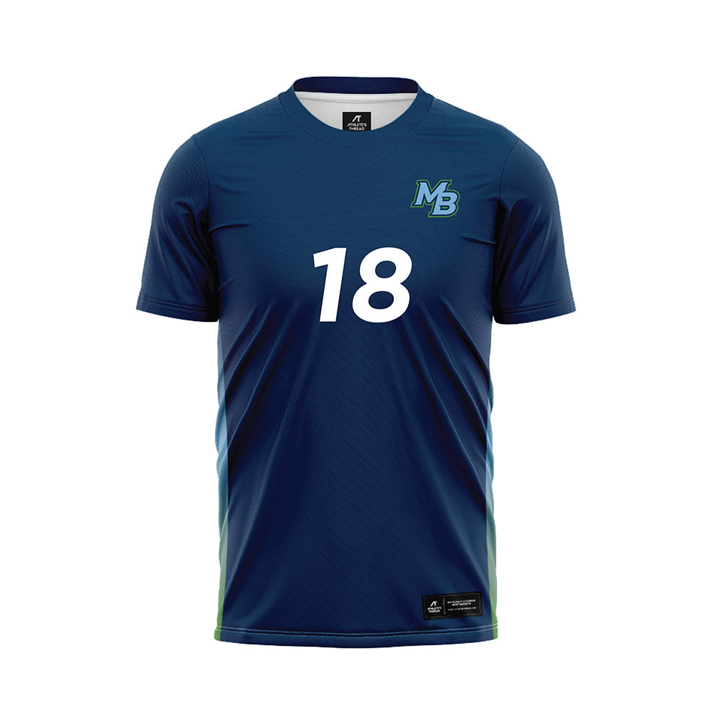  - NCAA Men's Soccer : Andres Perez - Navy Soccer Jersey-0