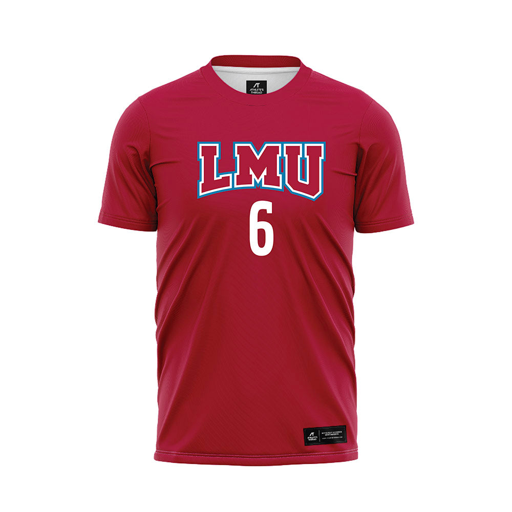 LMU - NCAA Men's Soccer : Hugo Tavares - Red Soccer Jersey-0
