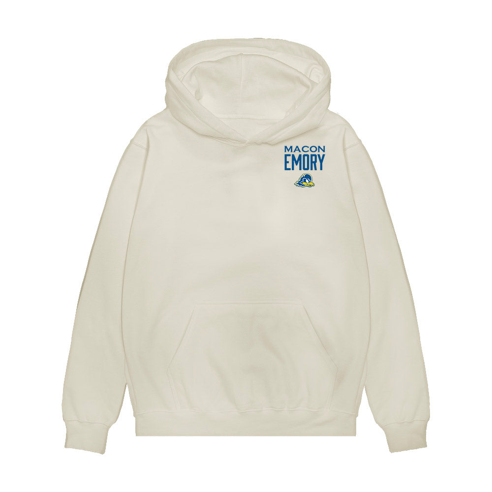 Delaware - NCAA Men's Basketball : Macon Emory - Collage Premium Hooded Sweatshirt-0