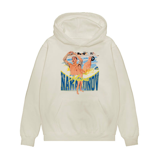 Delaware - NCAA Men's Swimming & Diving : Matvei Namakonov - Collage Premium Hooded Sweatshirt-0