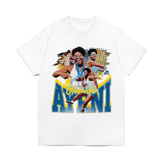 Delaware - NCAA Women's Track & Field : Olamide Ayeni - Collage Comfort Colors T-Shirt-0