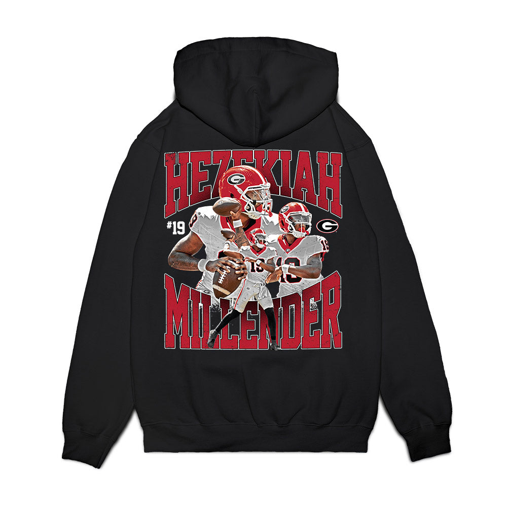 Georgia - NCAA Football : Hezekiah Millender - Collage Premium Hooded Sweatshirt-1