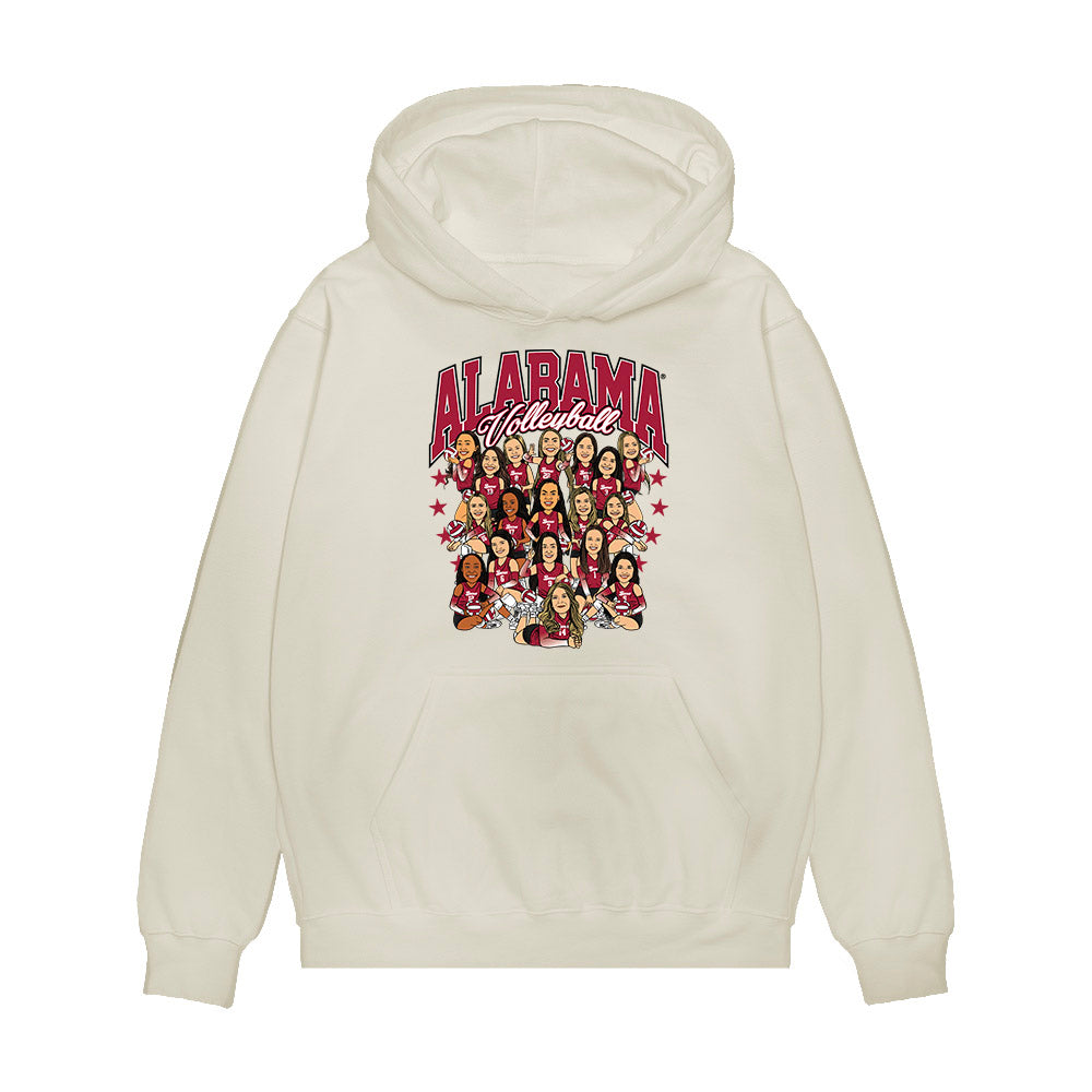 Alabama - NCAA Women's Volleyball : - Caricature Premium Hooded Sweatshirt-0