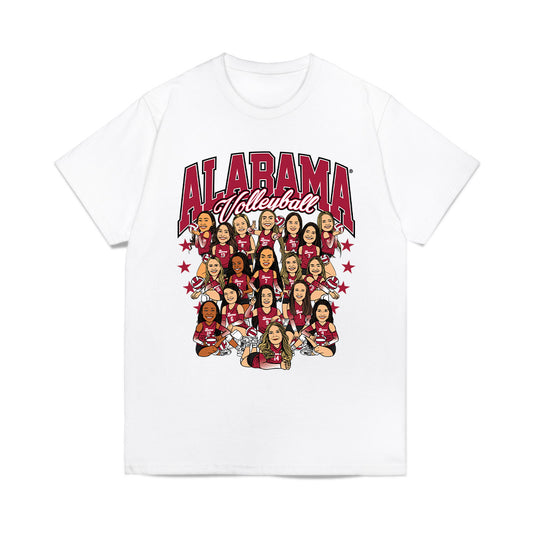 Alabama - NCAA Women's Volleyball : - Caricature Comfort Colors T-Shirt-0