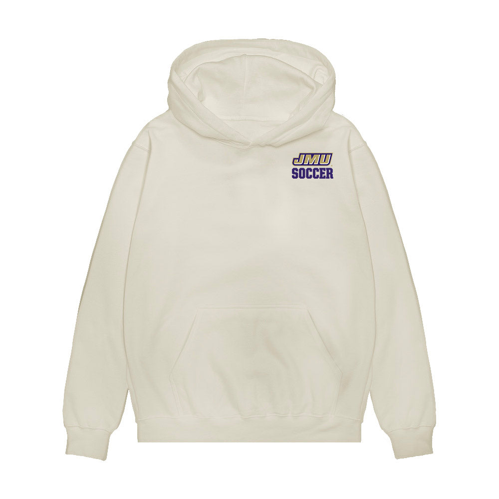 JMU - NCAA Women's Soccer : Olivia Del Toro - Collage Premium Hooded Sweatshirt-0