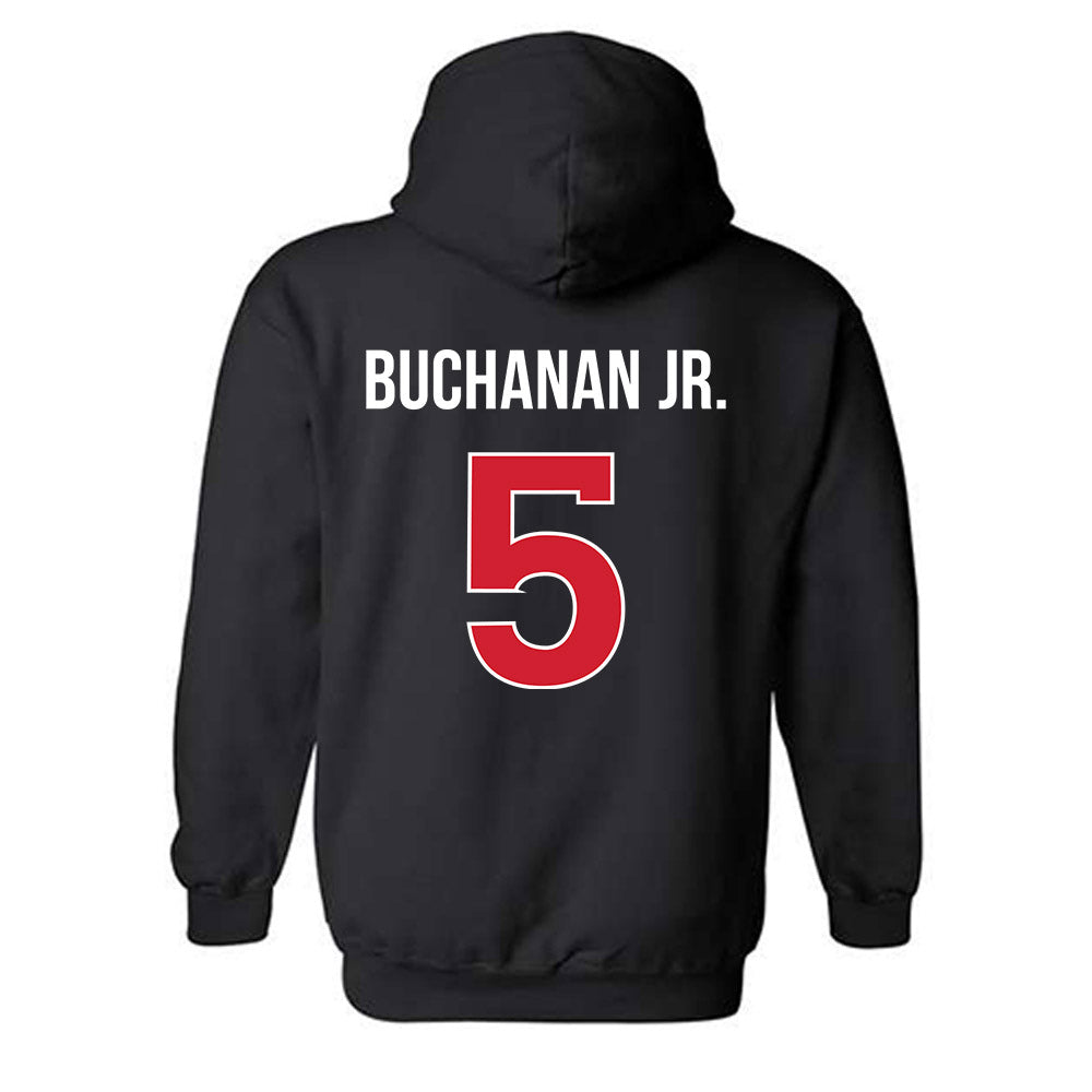 Rutgers - NCAA Men's Basketball : Darren Buchanan Jr. - Classic Shersey Hooded Sweatshirt-1