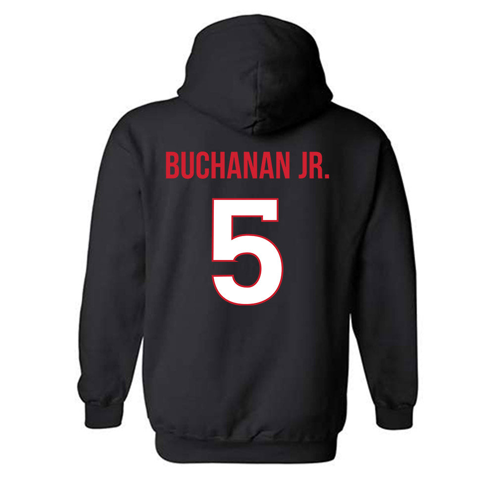 Rutgers - NCAA Men's Basketball : Darren Buchanan Jr. - Replica Shersey Hooded Sweatshirt-1
