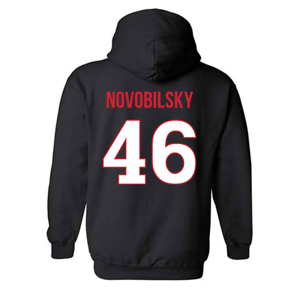 Rutgers - NCAA Baseball : Kevin Novobilsky - Replica Shersey Hooded Sweatshirt-1