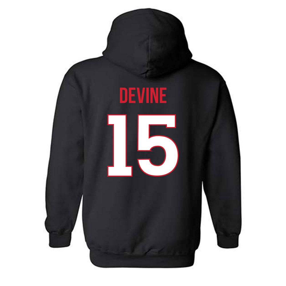 Rutgers - NCAA Women's Lacrosse : Erin Devine - Replica Shersey Hooded Sweatshirt-1