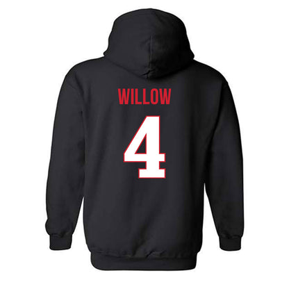 Rutgers - NCAA Women's Volleyball : Karis Willow - Replica Shersey Hooded Sweatshirt-1