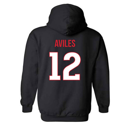 Rutgers - NCAA Men's Soccer : Lenny Aviles - Replica Shersey Hooded Sweatshirt-1